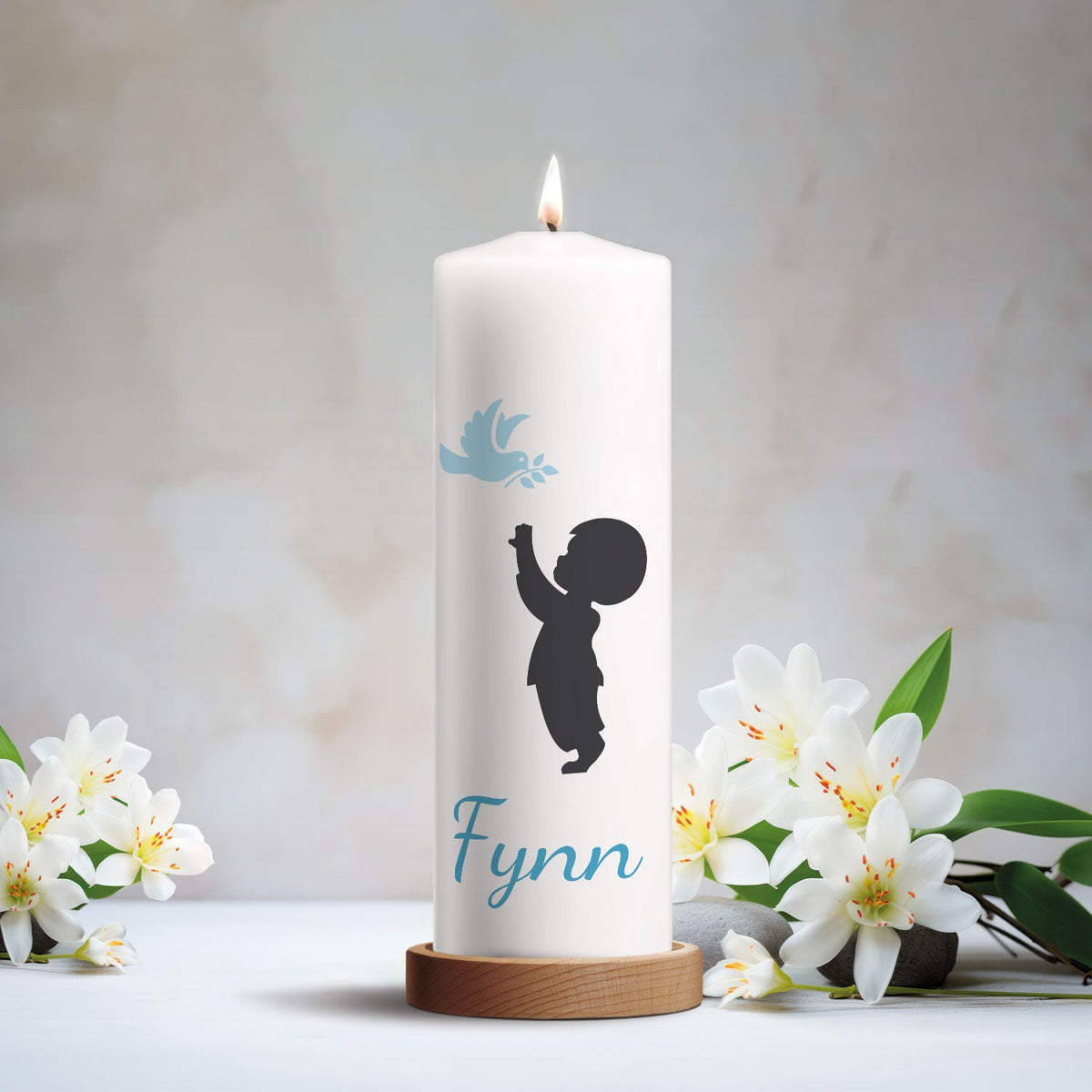 Trauerkerze Baby Silhouette – Motivdetail