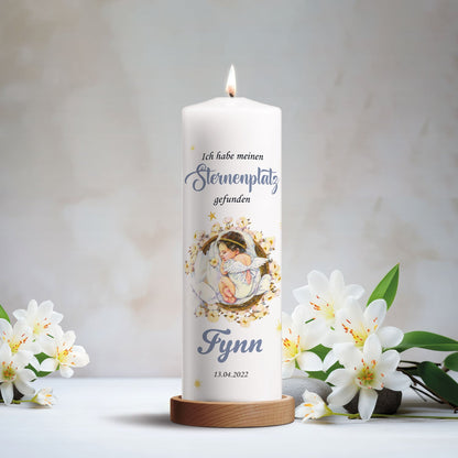 Personalisierte Sternenkind Kerze Baby Engel