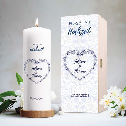 Hochzeitskerze „Porzellanhochzeit“ – Druckdetail
