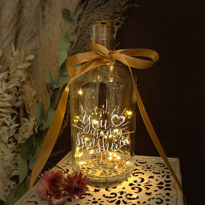 LED-Flaschenlicht „You are my sunshine“ – Motivdetail