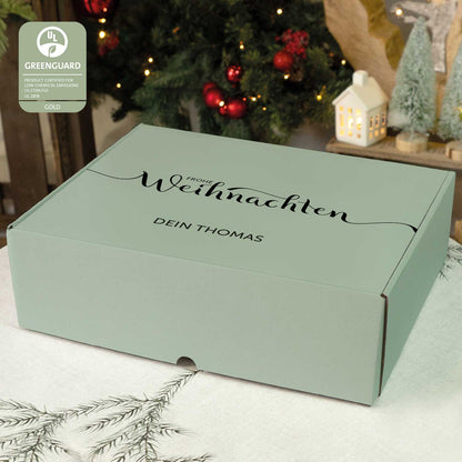Personalisierte DIY-Geschenkbox „Frohe Weihnachten“ – Wunschtext