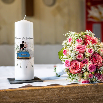 Hochzeitskerze „Hochzeitsauto“ – Motivdetail