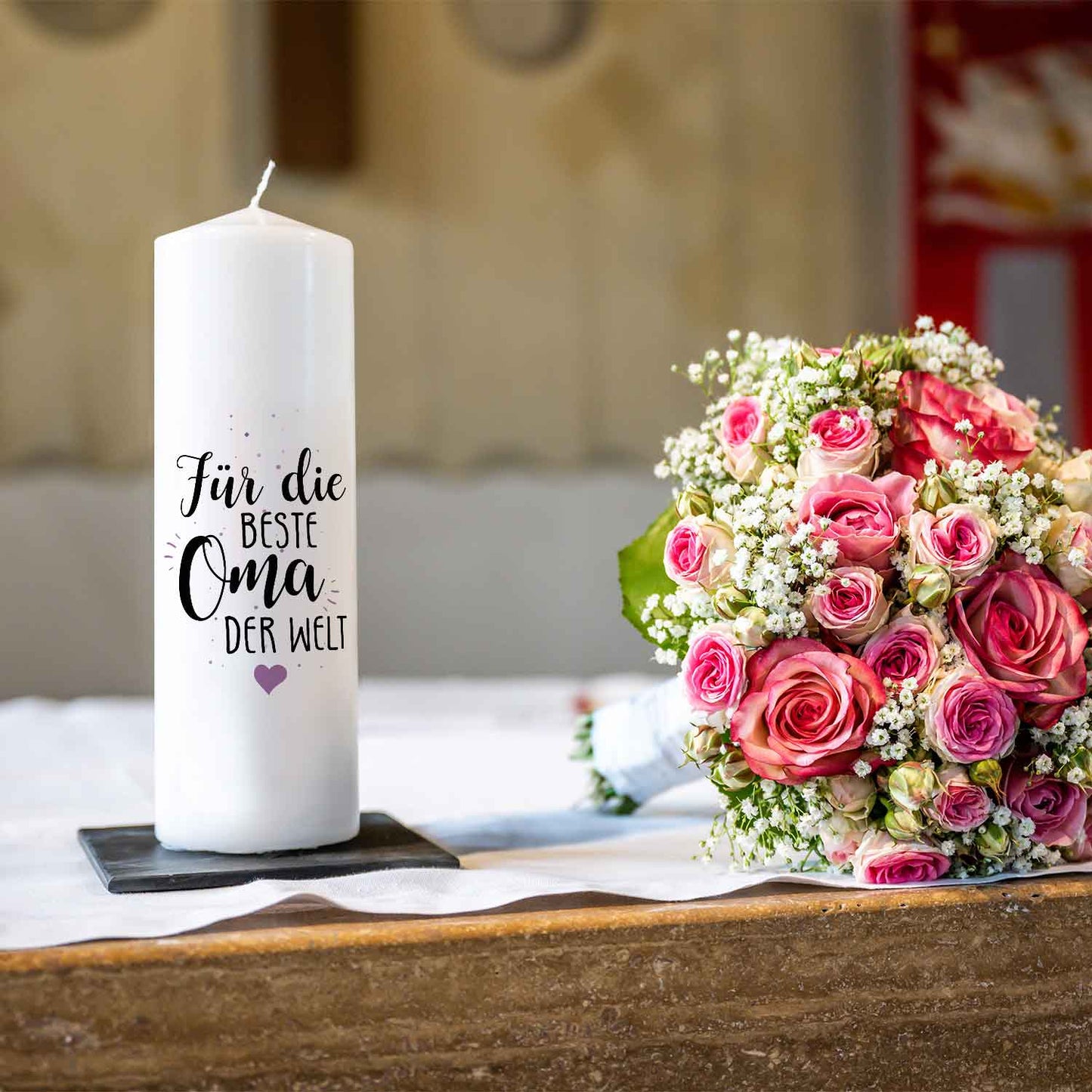 Cadeaukaars „Beste Oma / Bester Opa“ – 25 cm