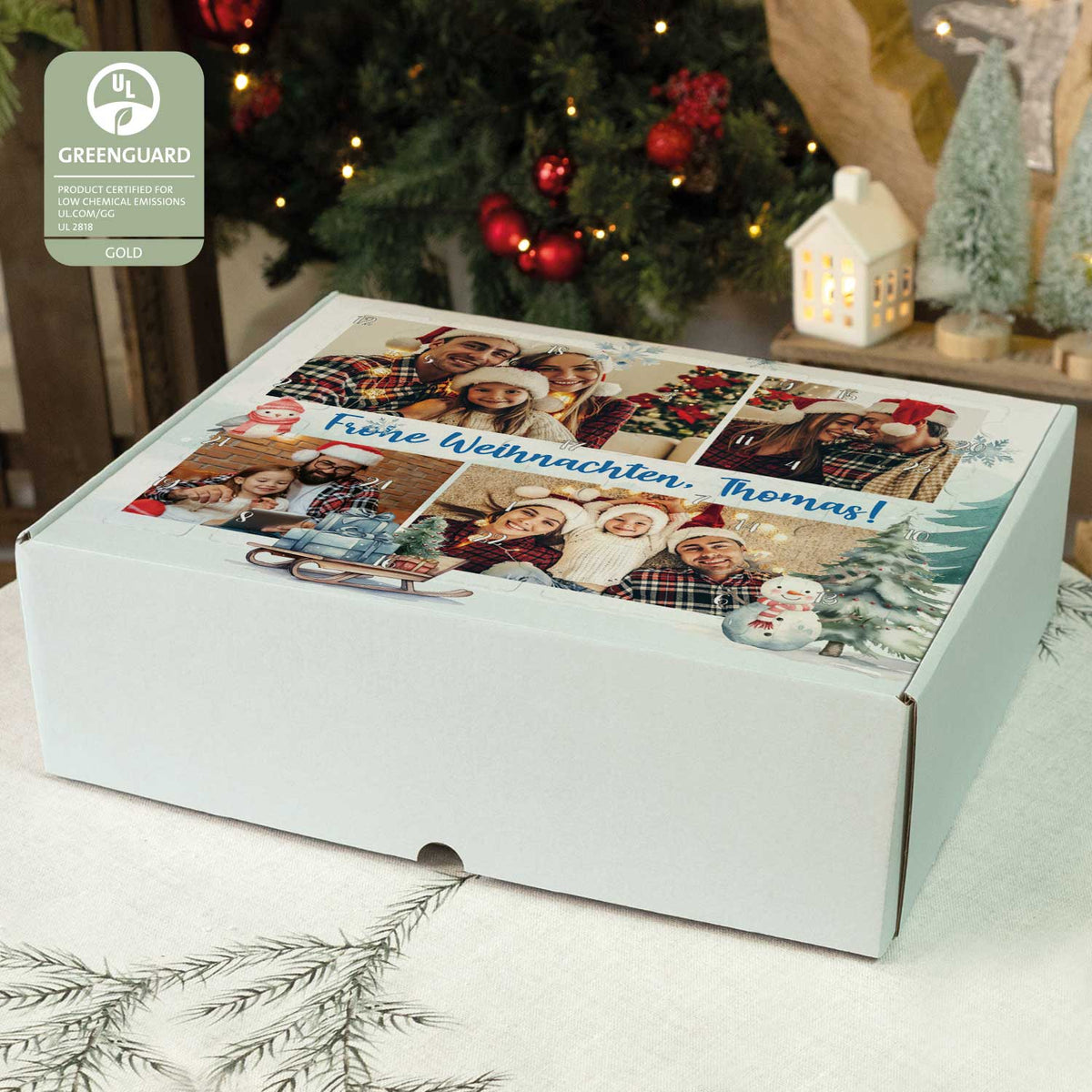 Foto-adventskalender met 4 foto's & eigen tekst – om zelf te vullen