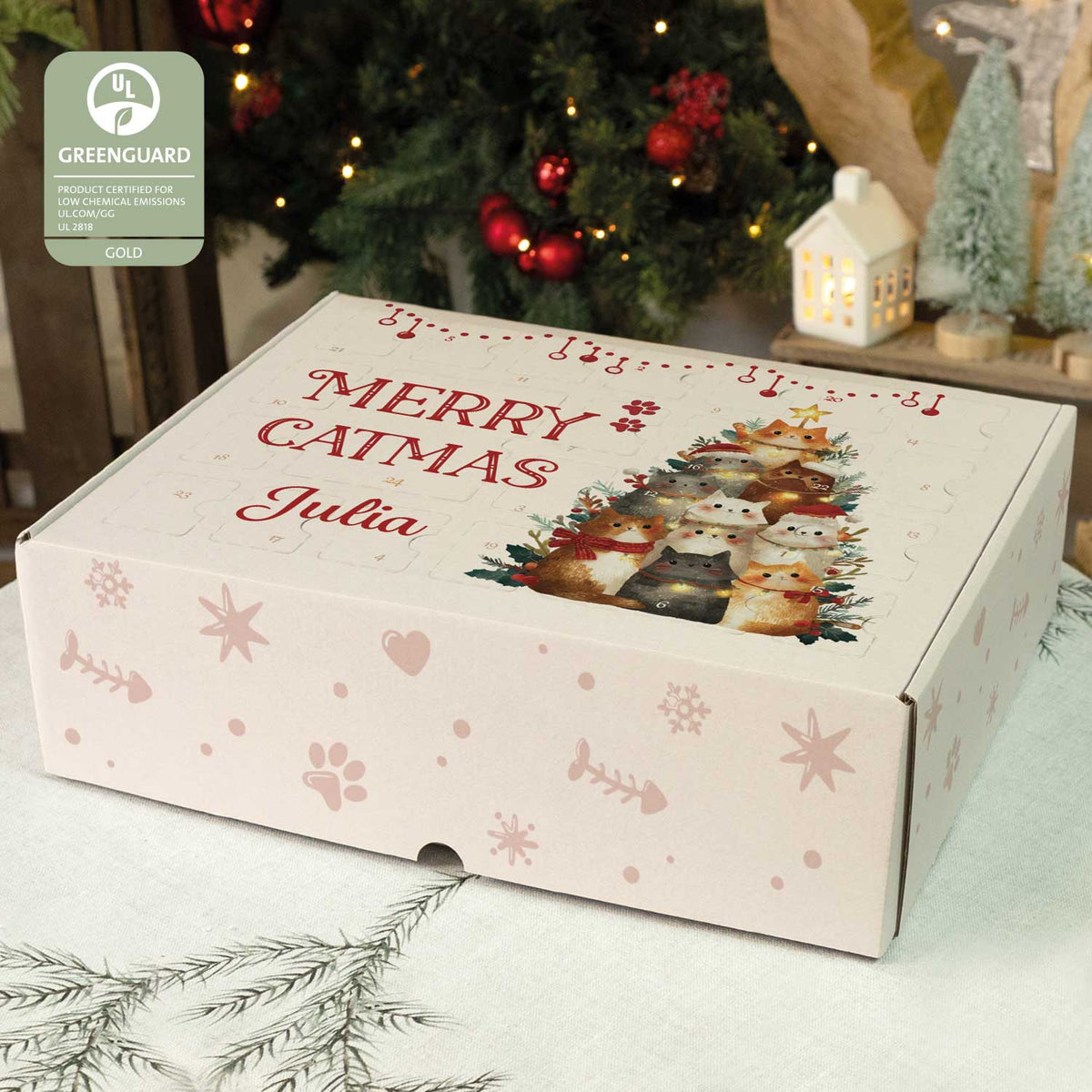 Gepersonaliseerde DIY-adventskalender „Catmas“ – om zelf te vullen
