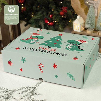 Gepersonaliseerde DIY-adventskalender „Dino’s“ – om zelf te vullen