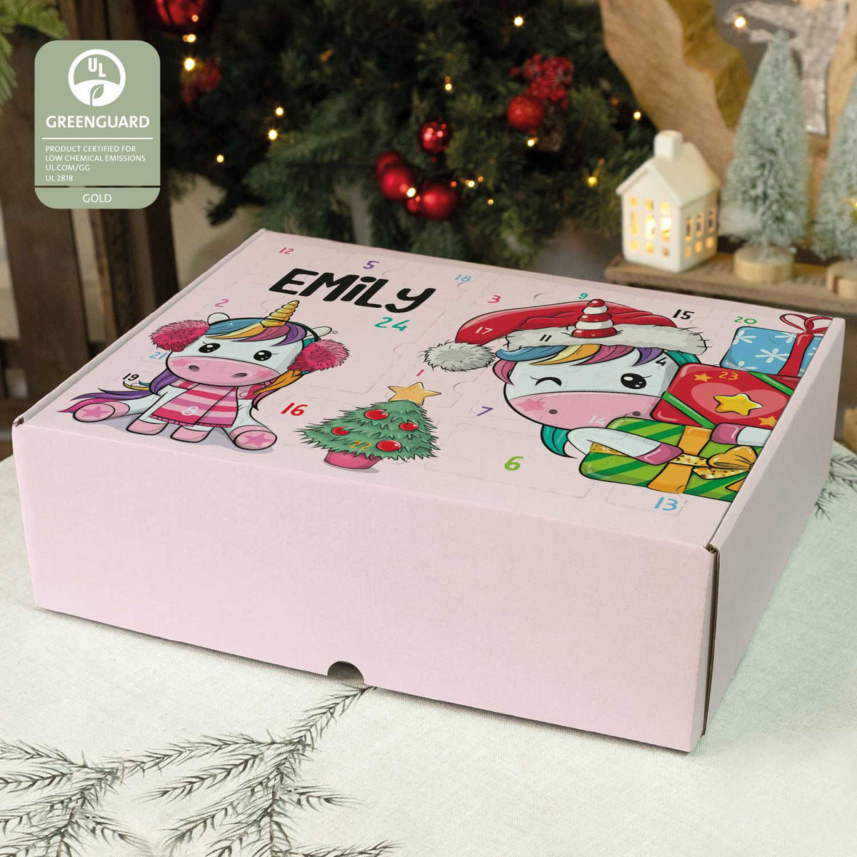 Gepersonaliseerde DIY-adventskalender „Eenhoorn“ – om zelf te vullen
