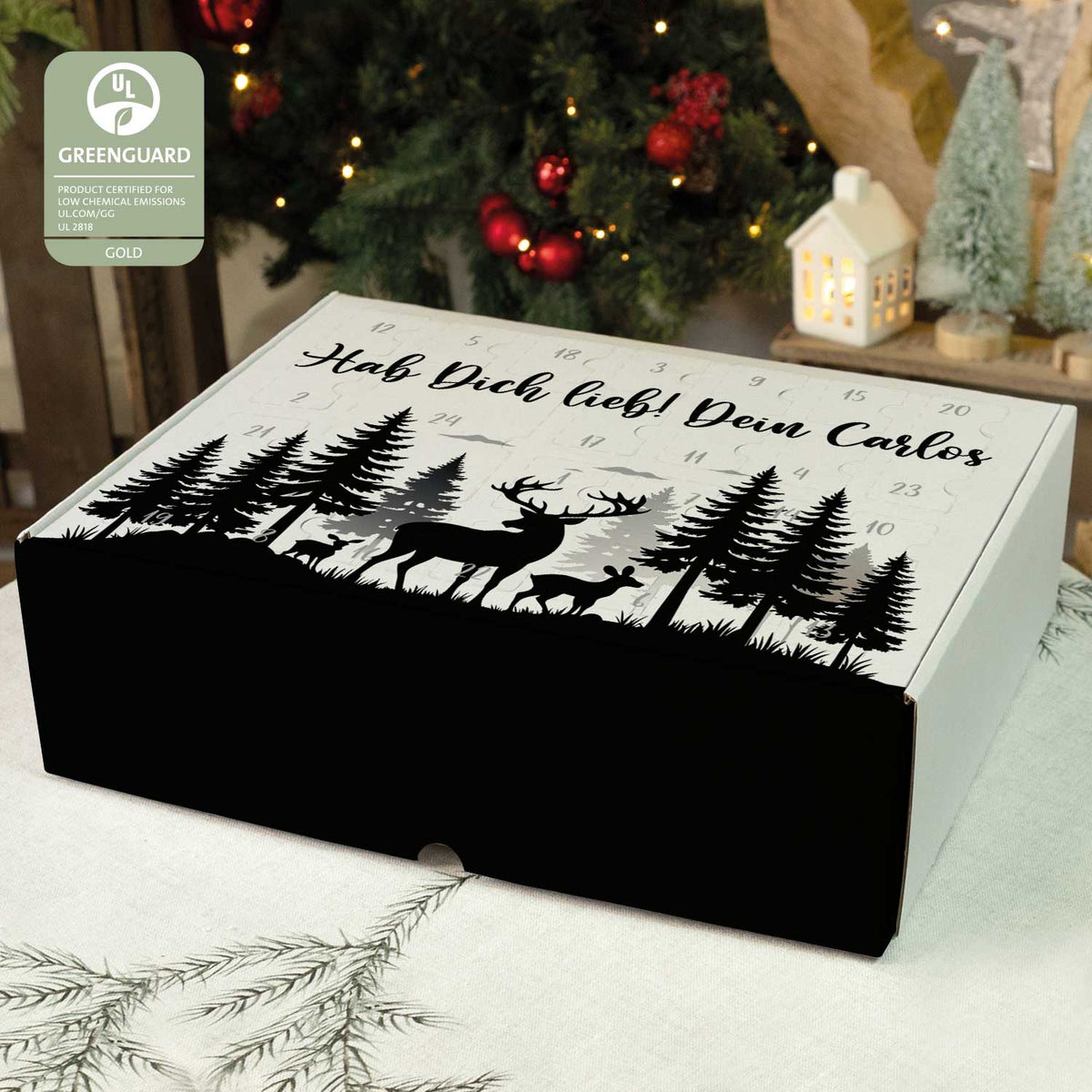 Gepersonaliseerde DIY-adventskalender „Hert“ – om zelf te vullen