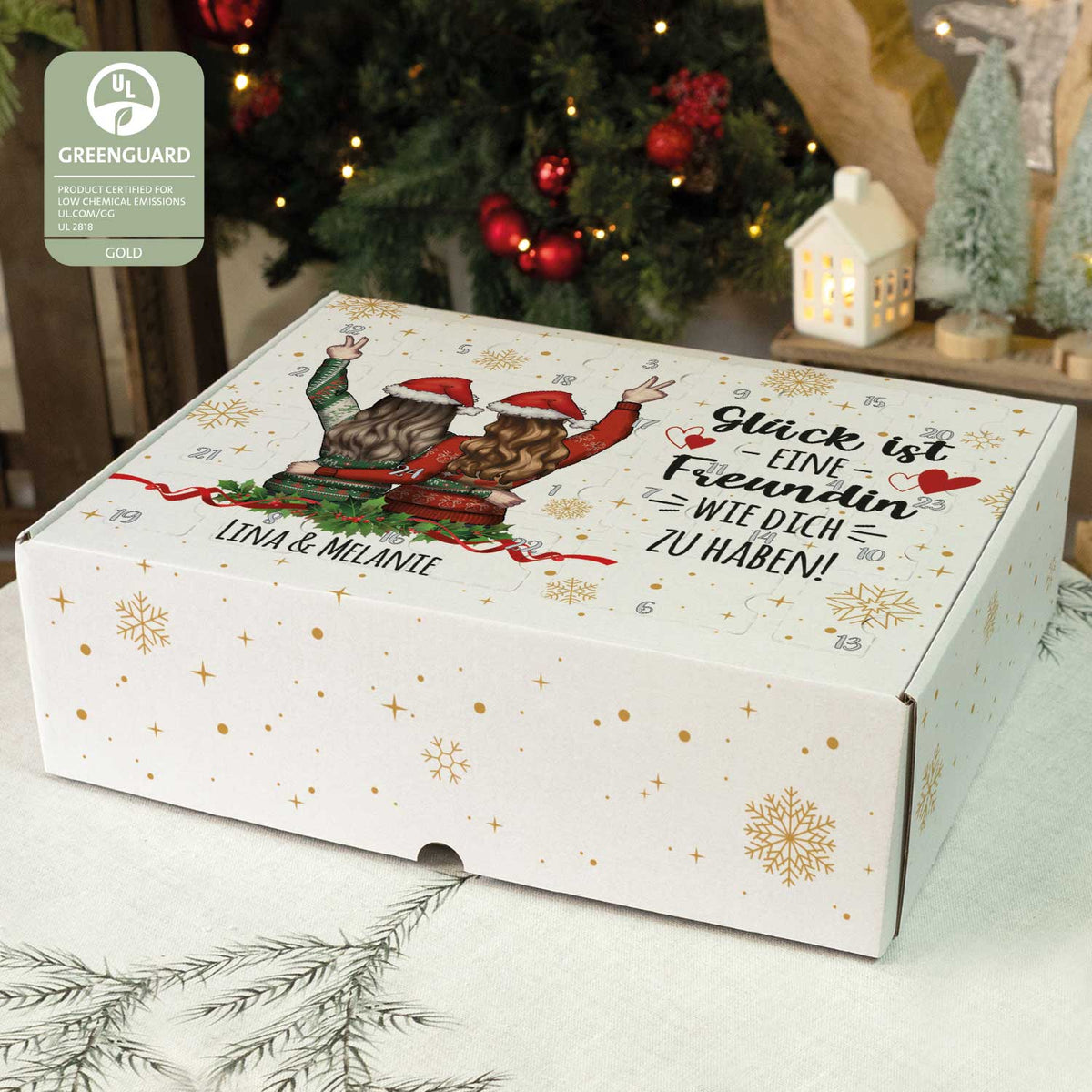 Gepersonaliseerde DIY-adventskalender „Vriendinnen“ – om zelf te vullen