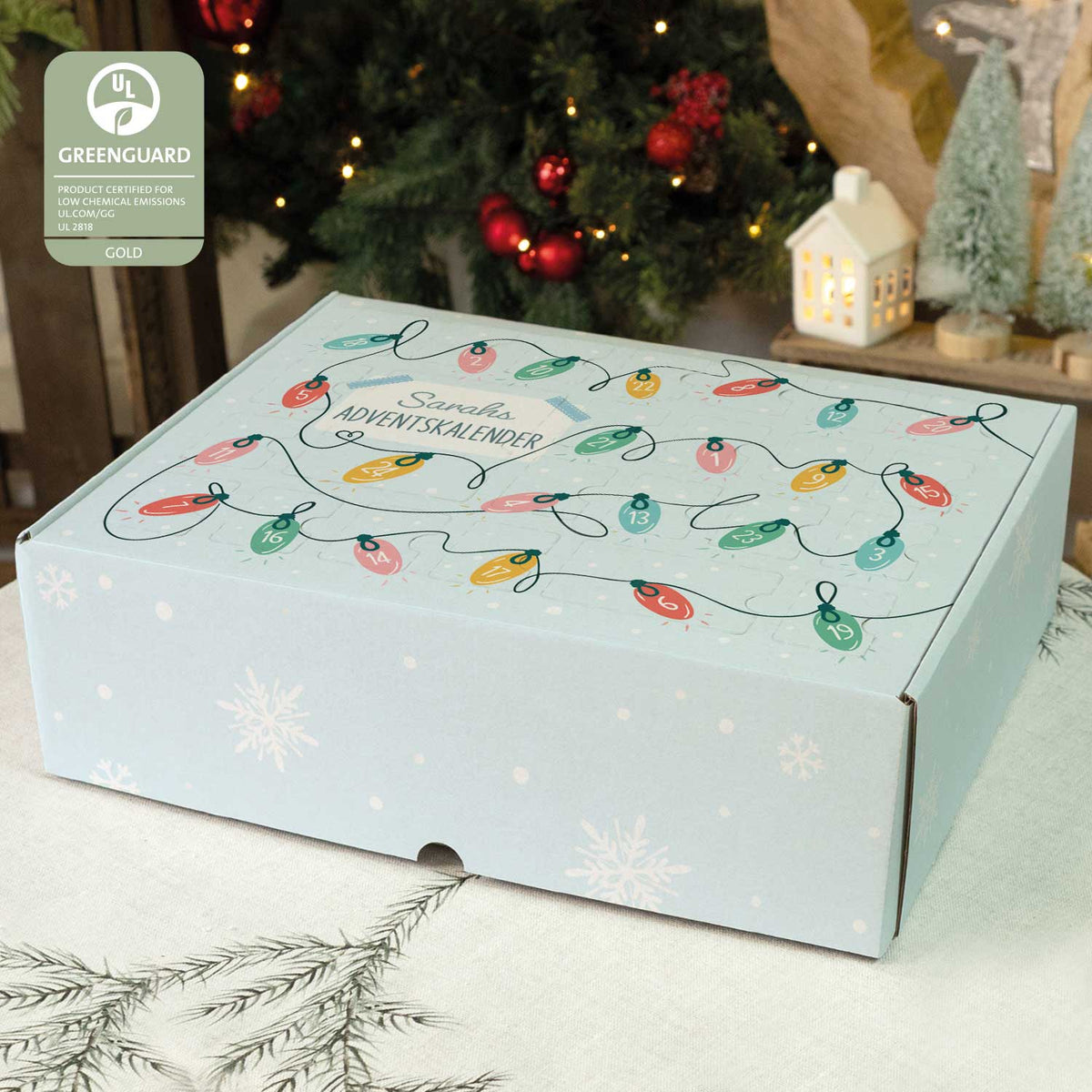 Gepersonaliseerde DIY-adventskalender „Lichtslinger“ – om zelf te vullen