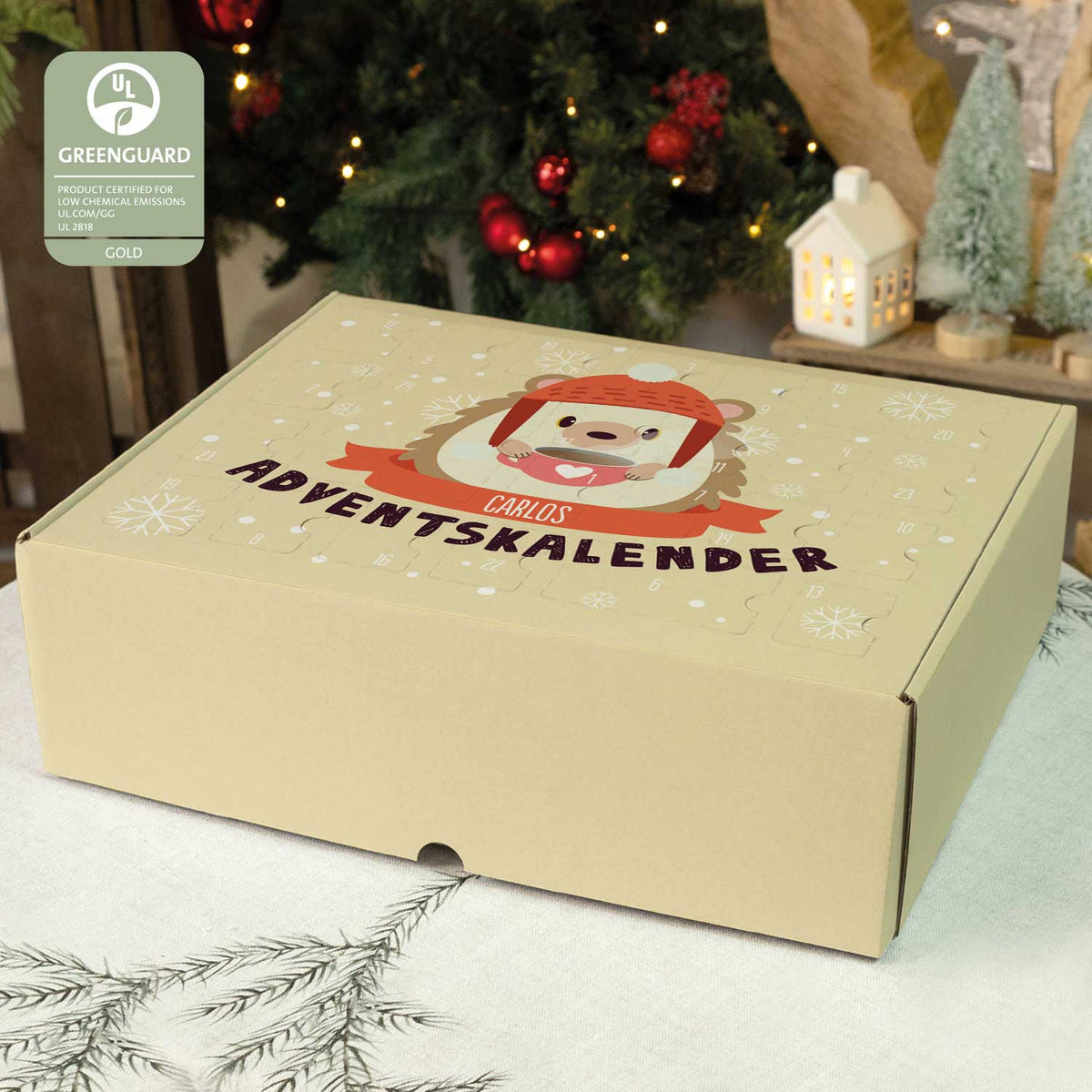 Gepersonaliseerde DIY-adventskalender „Kerstdieren“ – om zelf te vullen
