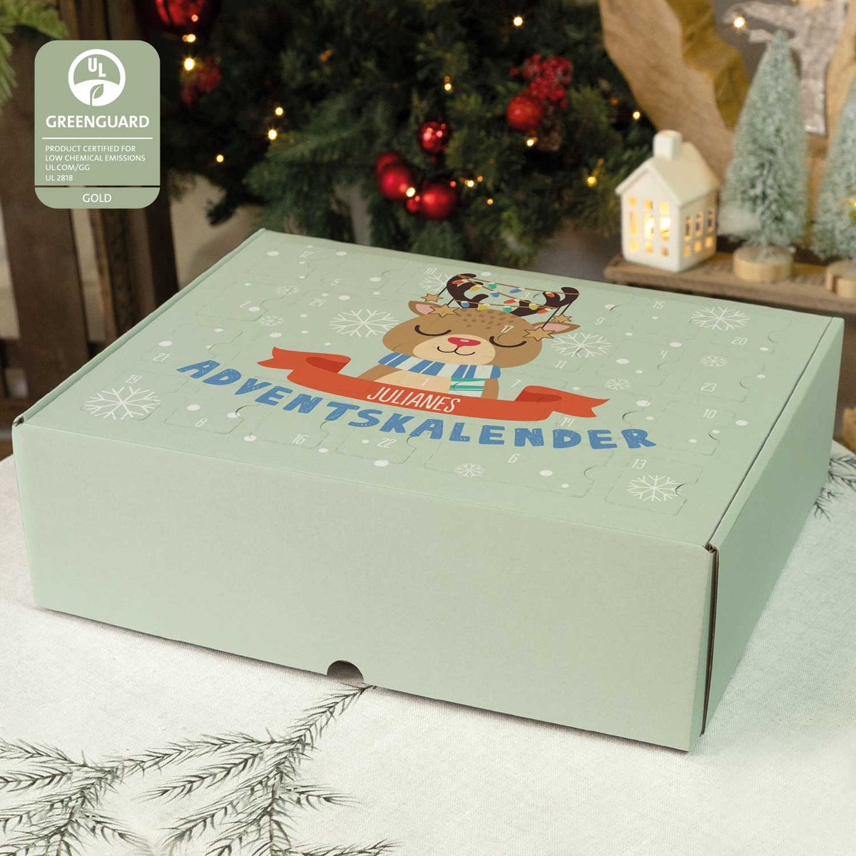 Gepersonaliseerde DIY-adventskalender „Kerstdieren“ – om zelf te vullen