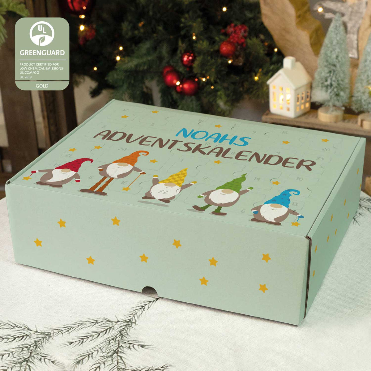 Gepersonaliseerde DIY-adventskalender „Kerstelf“ – om zelf te vullen