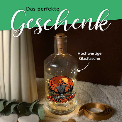 LED-Flaschenlicht „Vogelscheuche I“ als Halloween-Deko