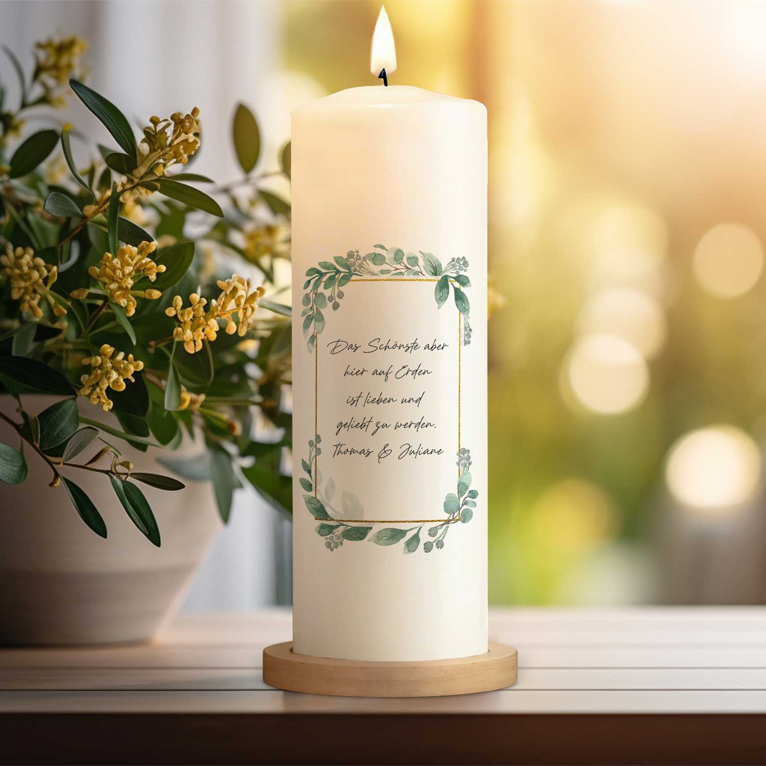 Hochzeitskerze „Hochzeitsauto“ – Druckdetail
