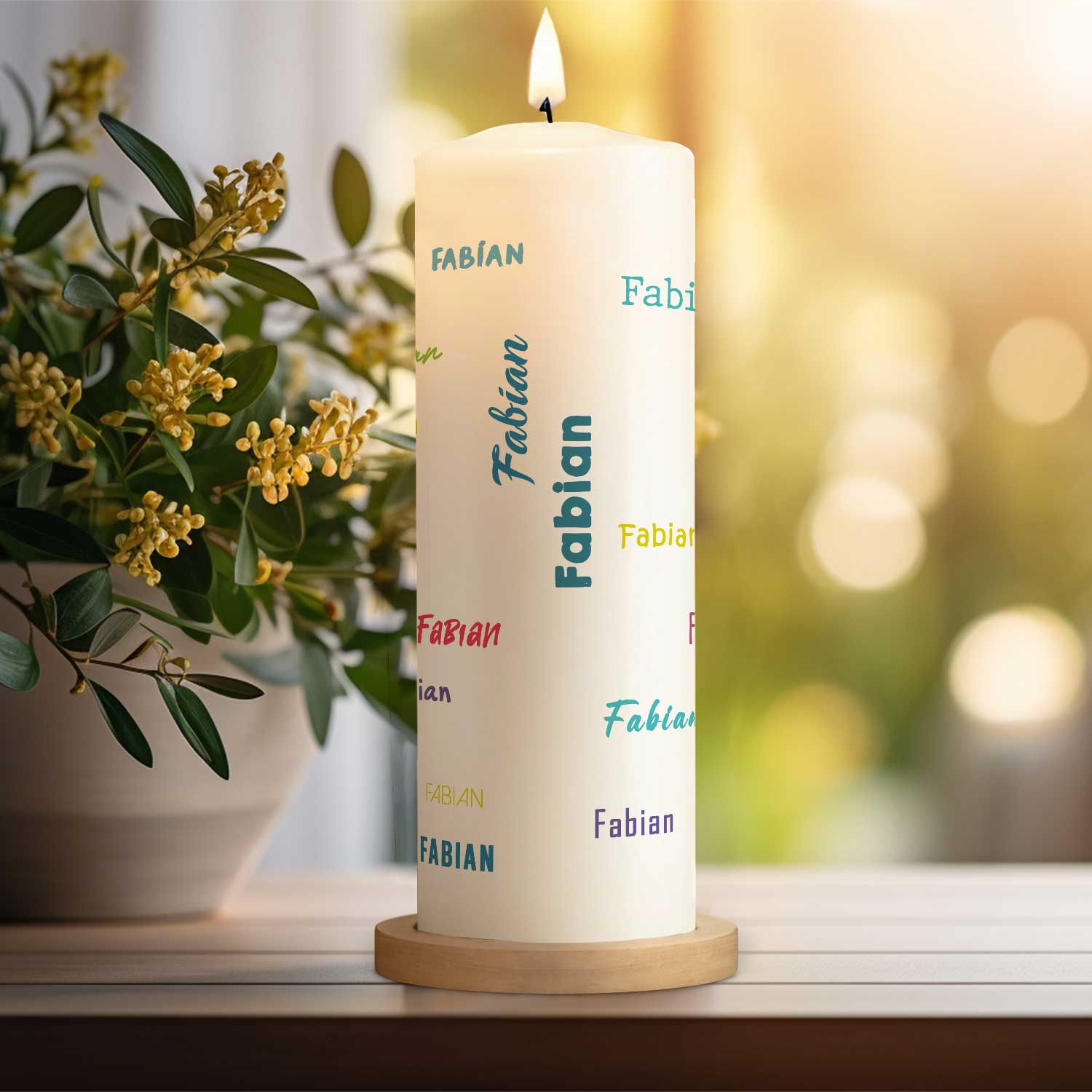 Personalisierte Kerze mit Name – Personalisierungsbeispiel