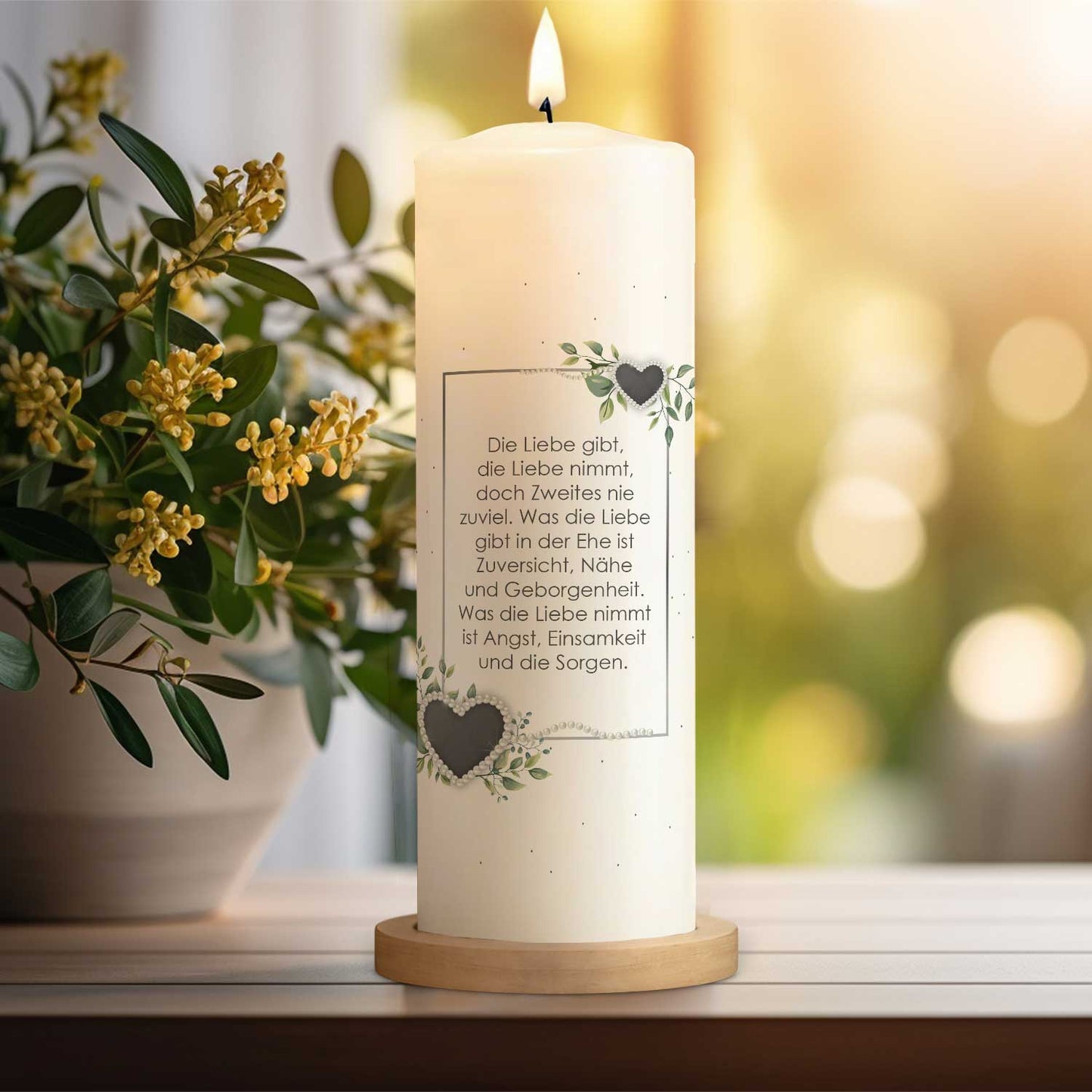 Personalisierte Hochzeitskerze „Perlenhochzeit“ – Hauptansicht