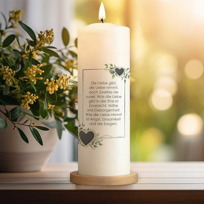Personalisierte Hochzeitskerze „Perlenhochzeit“ – Hauptansicht