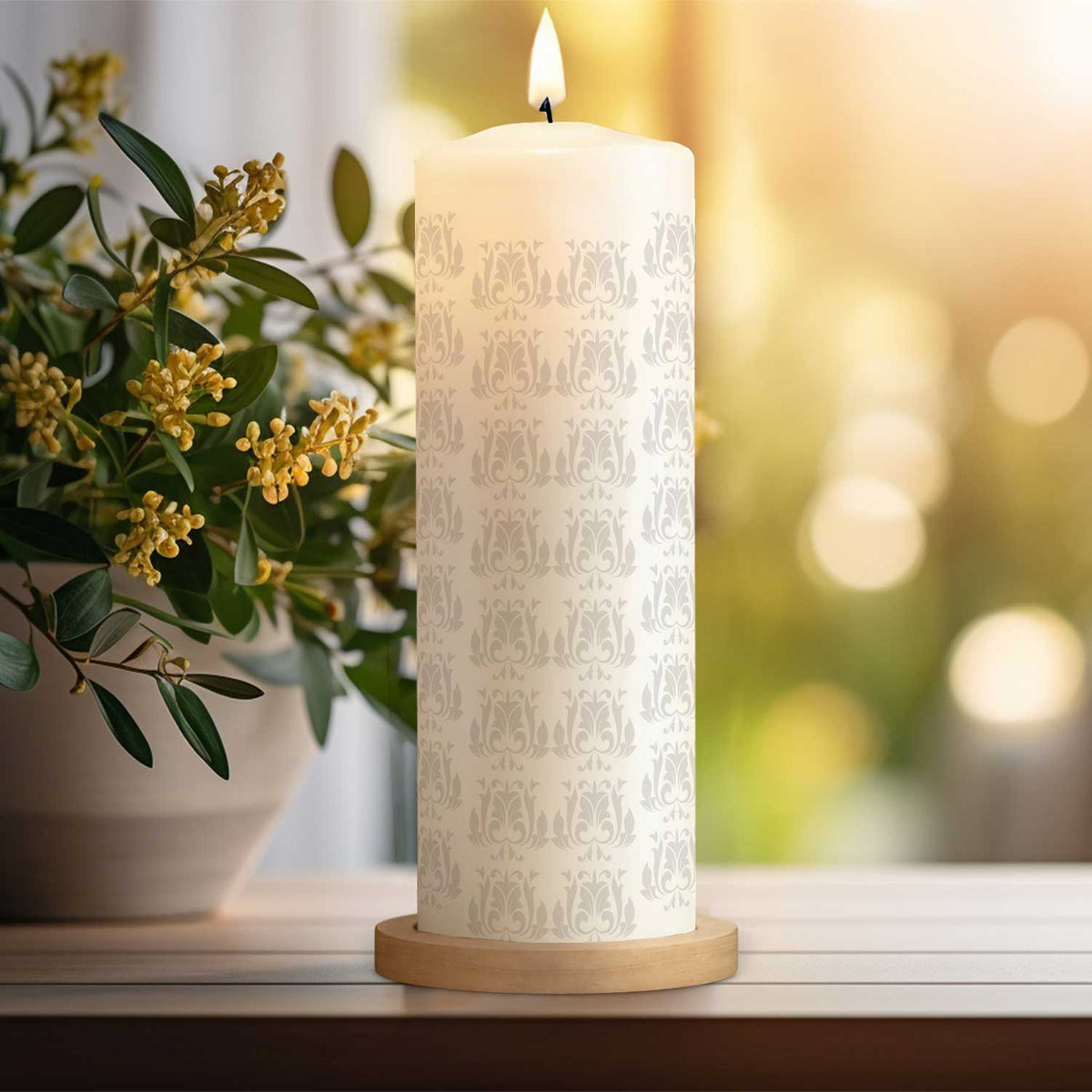 Personalisierte Erinnerungskerze Rosenkranz