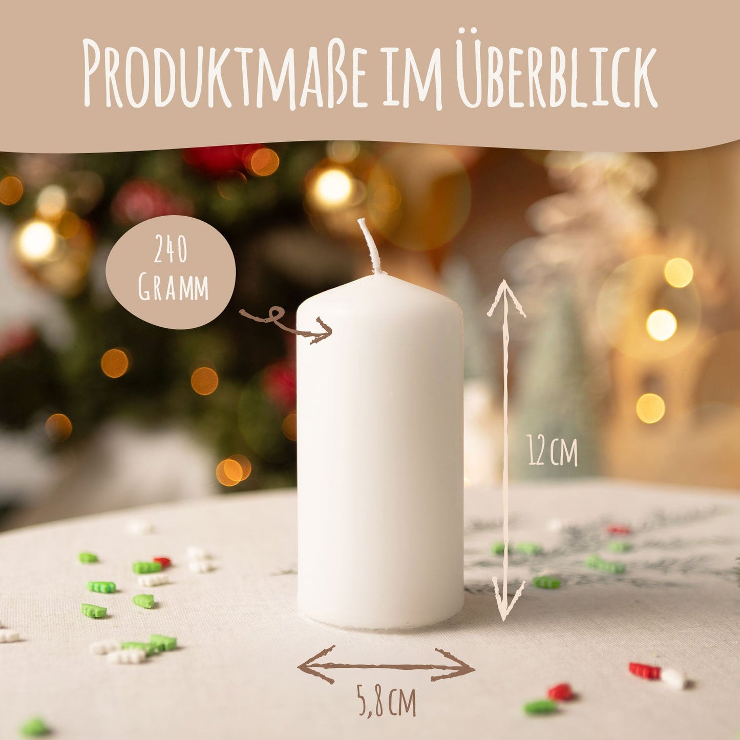 Adventskerzen-Set „Wichtel“ – 4 Stumpenkerzen