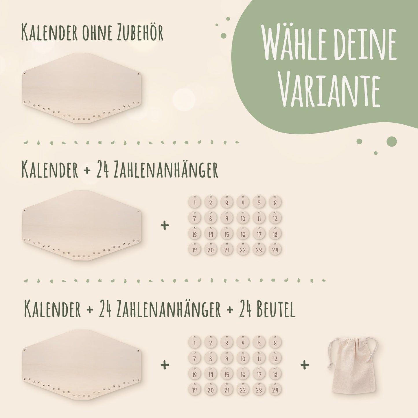 Personalisierter Holz-Adventskalender „Waldtiere“ – mit Name