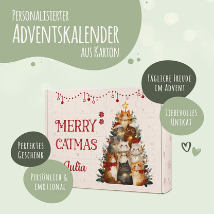 Gepersonaliseerde DIY-adventskalender „Catmas“ – om zelf te vullen