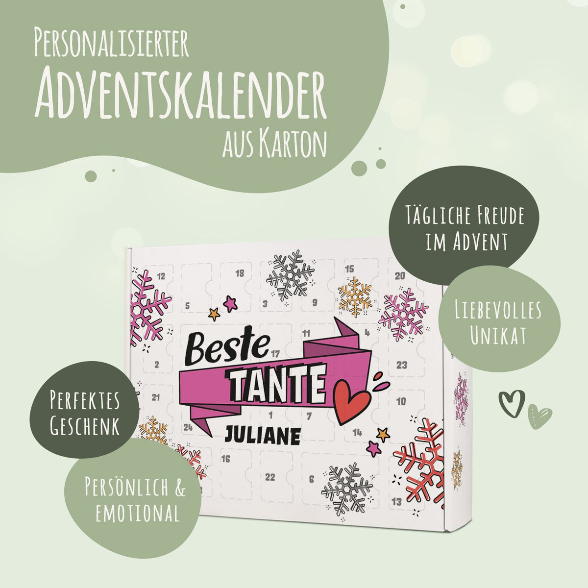 DIY-adventskalender „Beste mama/papa“ – om zelf te vullen