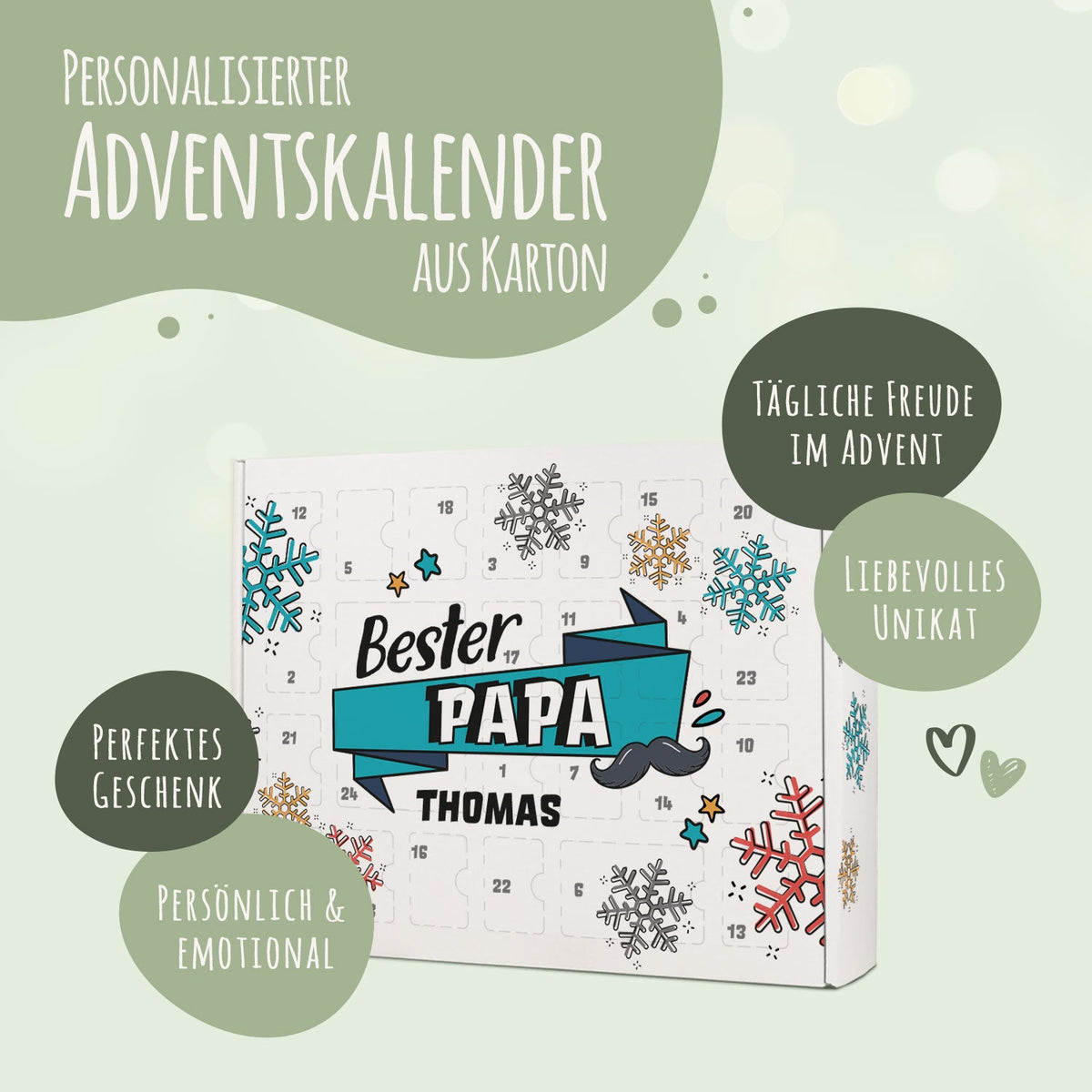 DIY-adventskalender „Beste mama/papa“ – om zelf te vullen