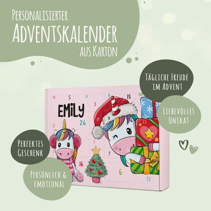 Gepersonaliseerde DIY-adventskalender „Eenhoorn“ – om zelf te vullen