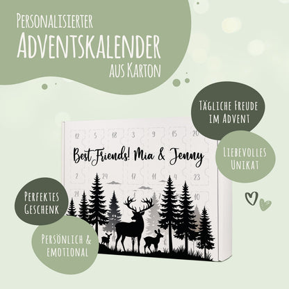 Gepersonaliseerde DIY-adventskalender „Hert“ – om zelf te vullen