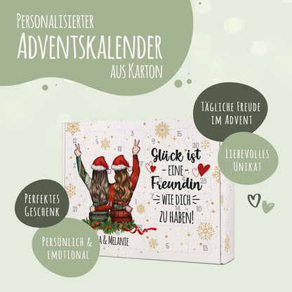Gepersonaliseerde DIY-adventskalender „Vriendinnen“ – om zelf te vullen