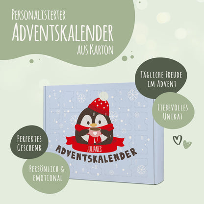 Gepersonaliseerde DIY-adventskalender „Kerstdieren“ – om zelf te vullen