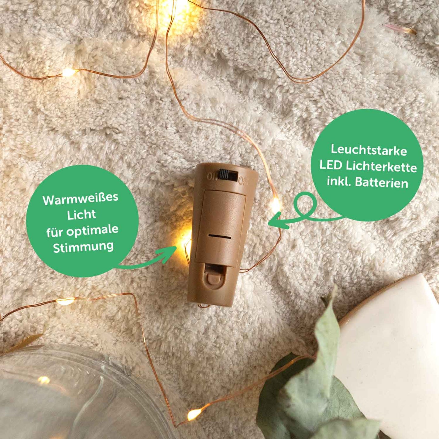 LED-Flaschenlicht „Frohe Weihnachten & gutes neues Jahr“