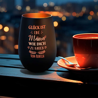 Personalisiertes Windlicht „Glück ist eine Mama wie dich zu haben“ – Hauptansicht