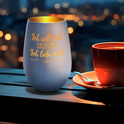 Windlicht „Ich will dich für den Rest meines Lebens“ – Motivdetail – Galerie 23