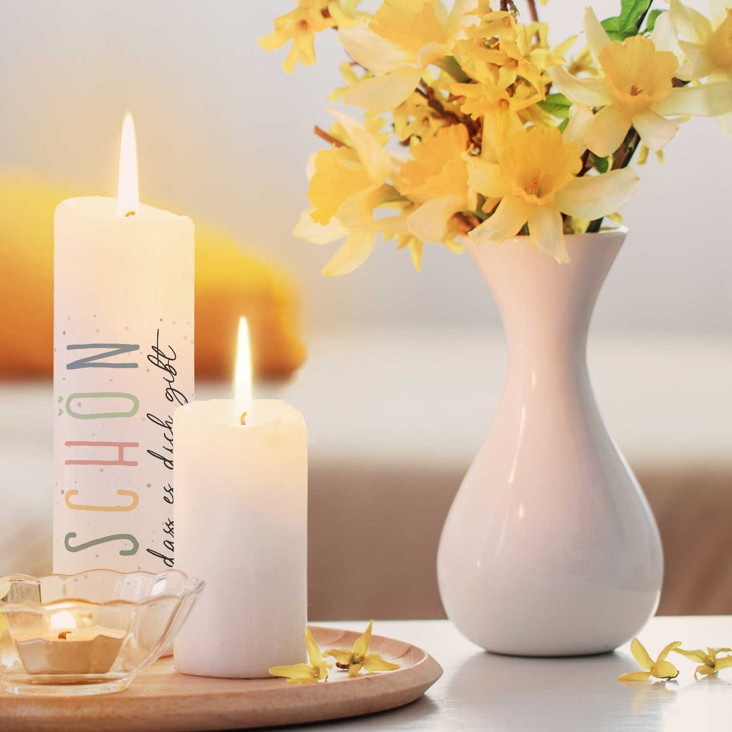 Cadeaukaars „Schön, dass es dich gibt“ – 25 cm