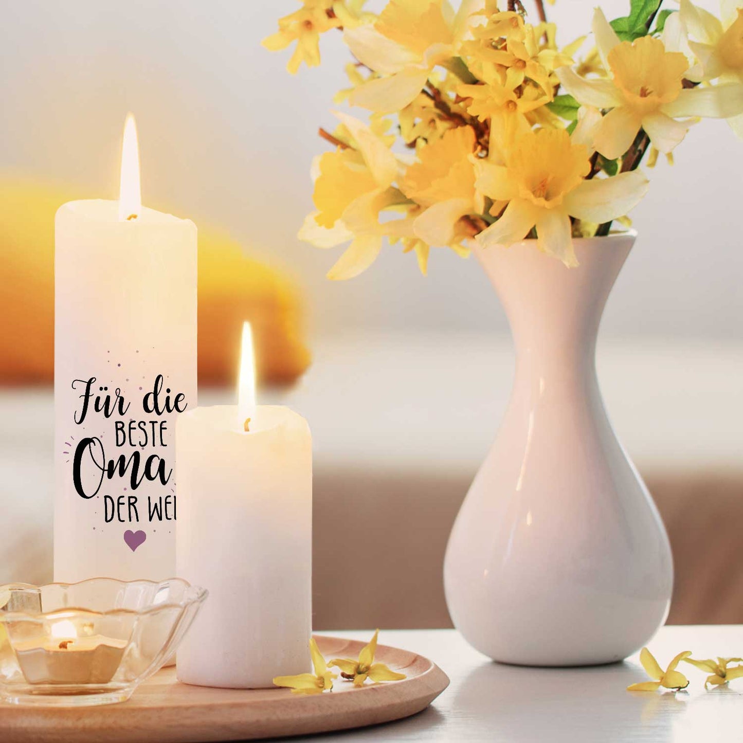Cadeaukaars „Beste Oma / Bester Opa“ – 25 cm