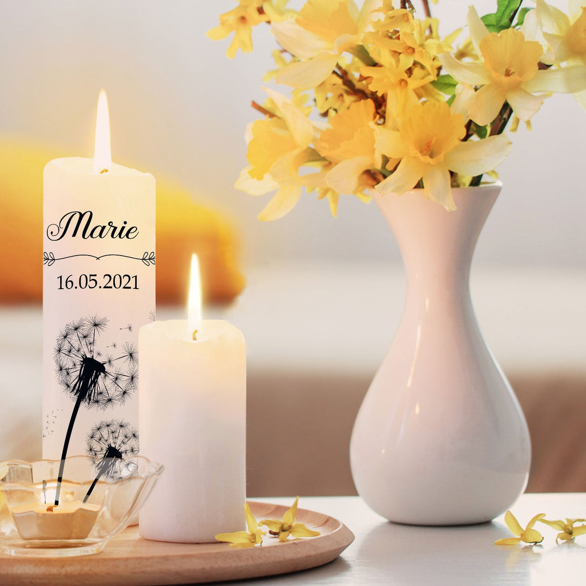 Große Trauerkerze Pusteblume – Größenansicht