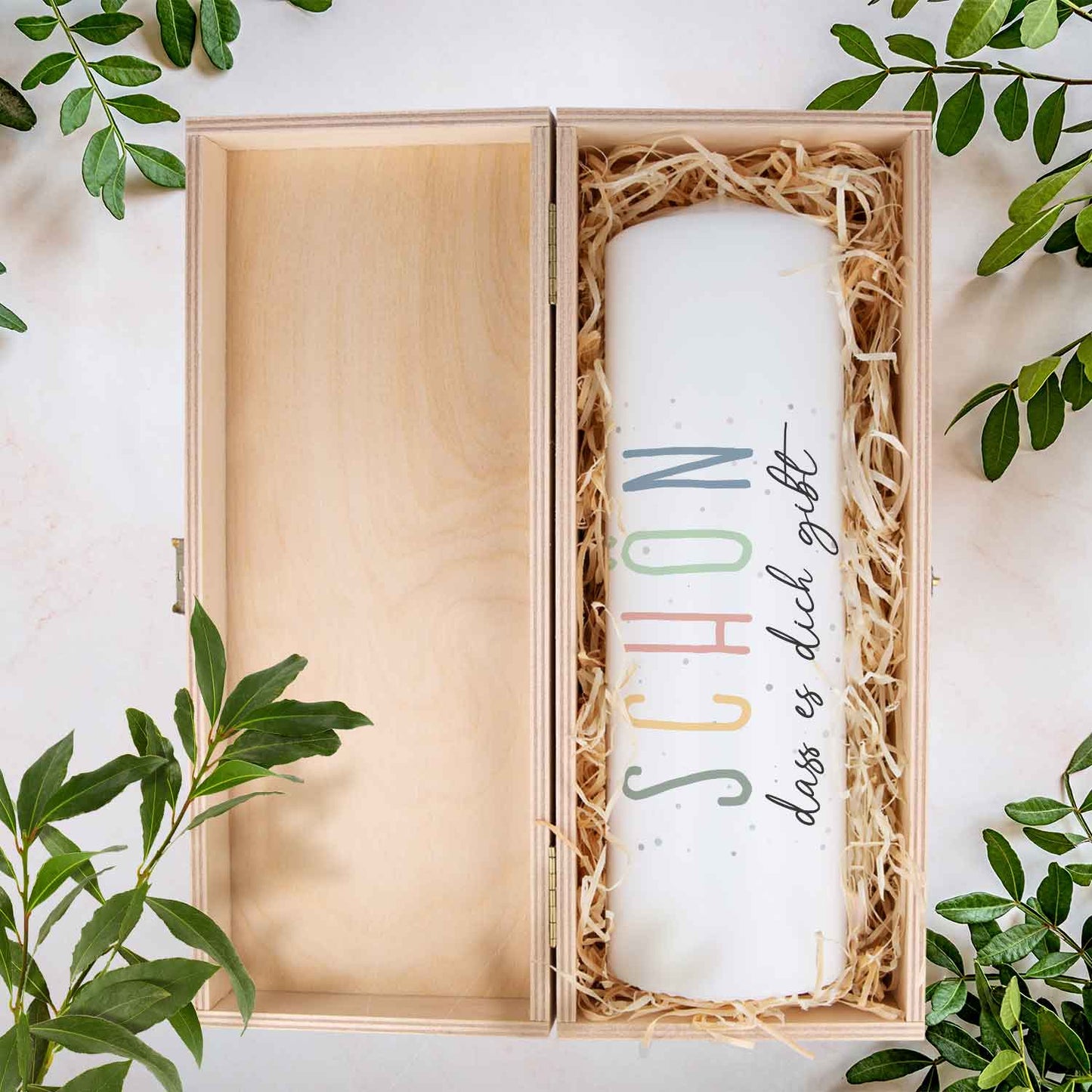 Cadeaukaars „Schön, dass es dich gibt“ – 25 cm