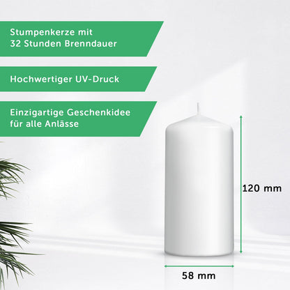 Kleine Trauerkerze mit optionalem Kerzenteller