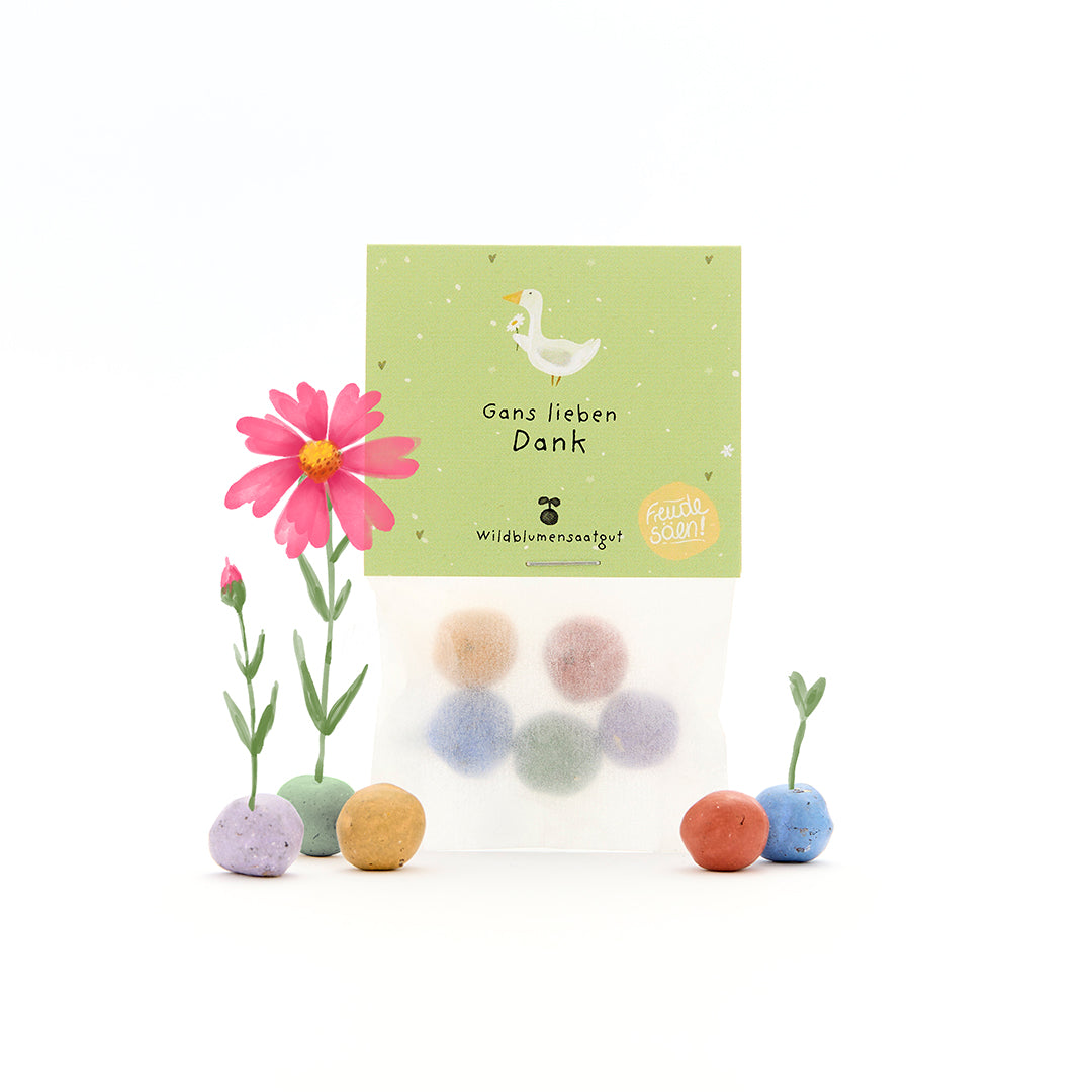5 Blumenmurmeln „Gans lieben Dank“ – kleines Dankeschön