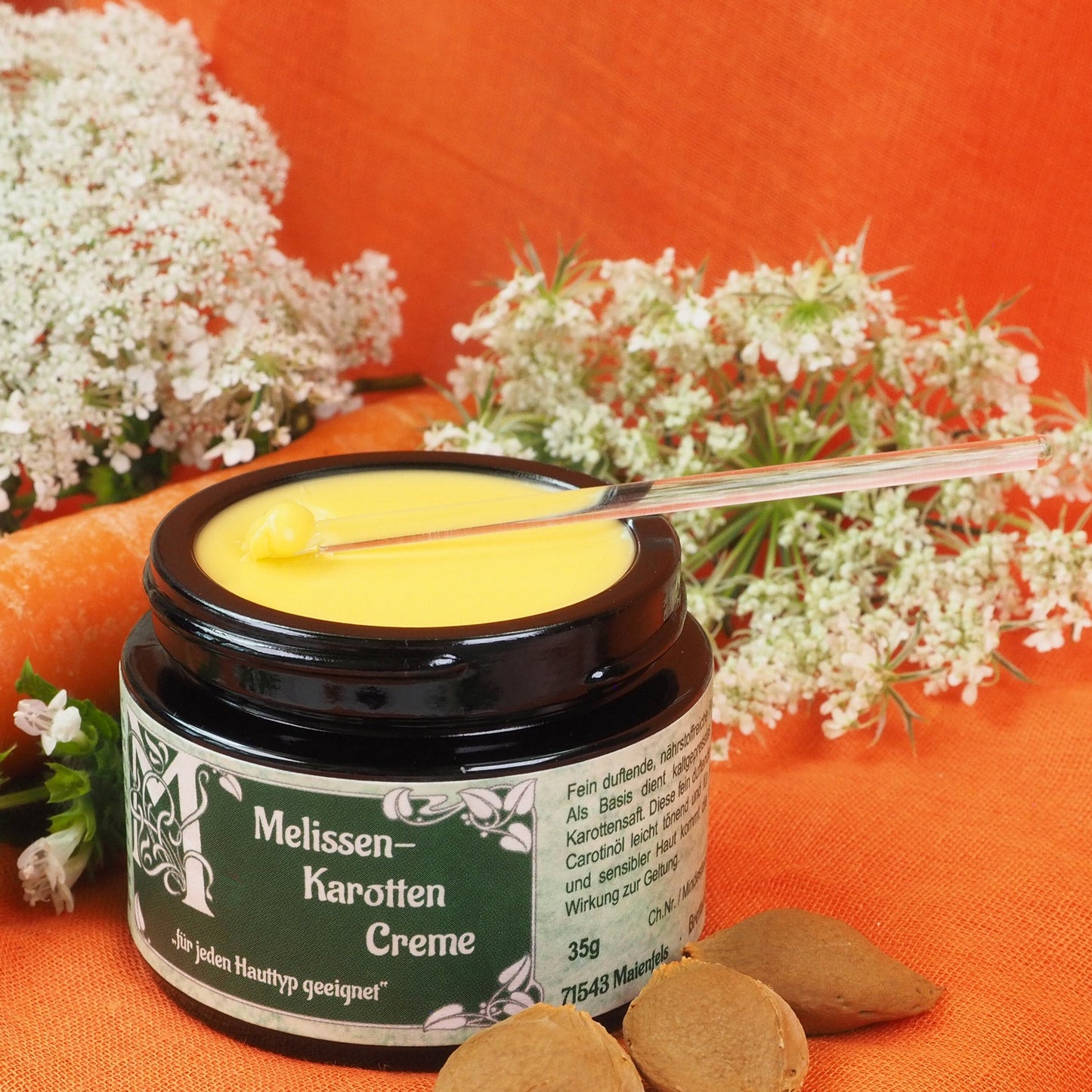Melissen-Karotten Creme 35 ml – Detailansicht der Gesichtspflege