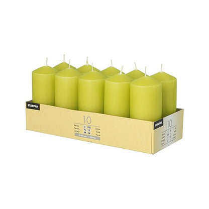 10 Stumpenkerzen Ø 4 × 9 cm – Advent & Winterdeko