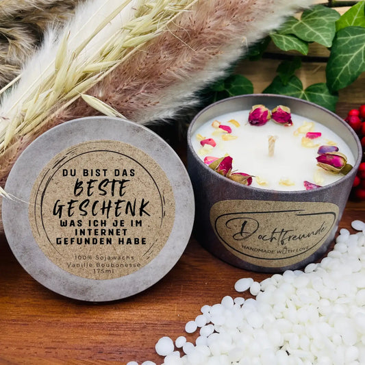 Persönliche Geschenkkerze Du bist das Beste von DochtFreunde
