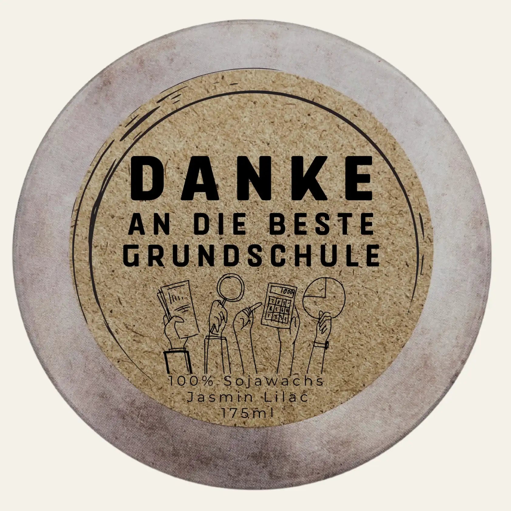 Grundschul-Duftkerze mit wählbarer Dekorvariante