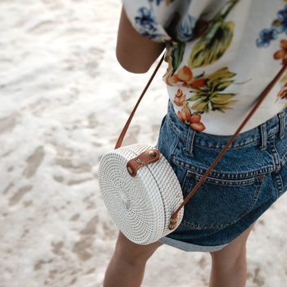 Handtasche SENJA (weiß) – Rattan