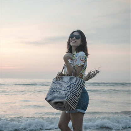 Handtasche KIDUL (blau) – Rattan