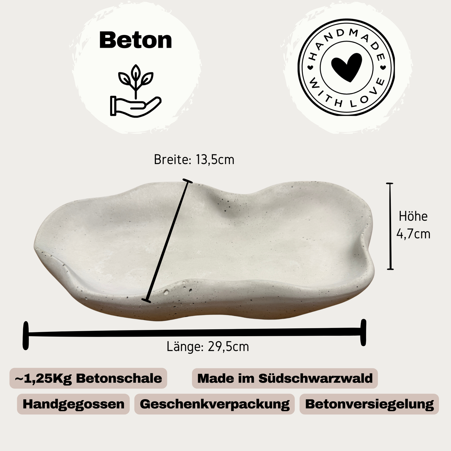 Grey-Wave Ablageschale in Schwarz für moderne Wohnbereiche