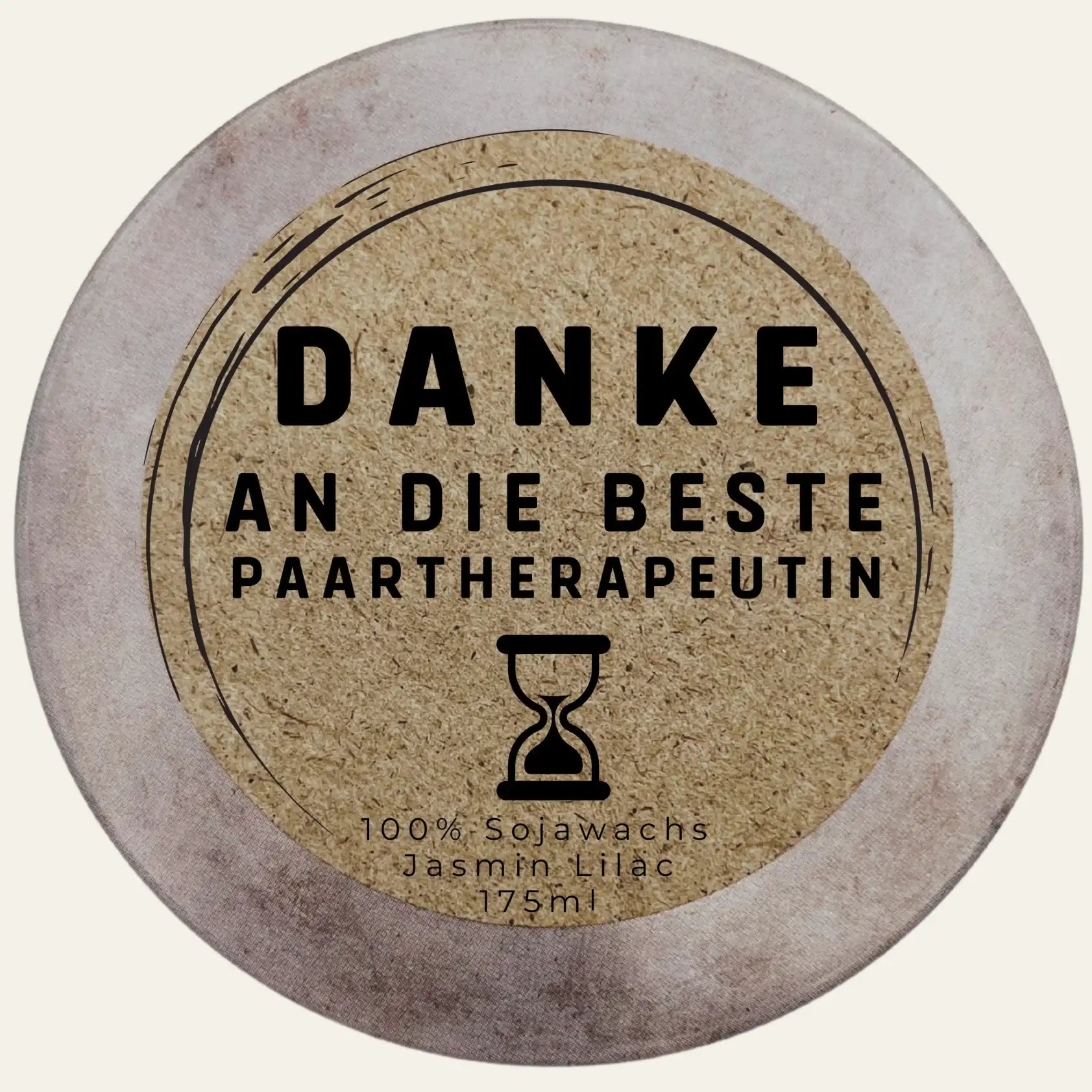 Duftkerze für Paartherapeutin mit wählbarer Dekorvariante