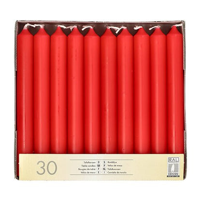 30 Tafelkerzen Ø 2,1 × 19,6 cm – 5 Farben für Advent & Tischdeko